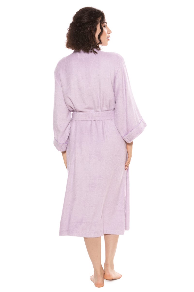 TexereSilk Women's Luxury Terry Cloth Bathrobe - NEW & IMPROVED FABRIC (Lavender Fog, 2X/3X) - Image 4
